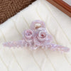 Wholesale Hair Accessories Acetic Acid Handmade Twin Flowers Grab Clip For Women