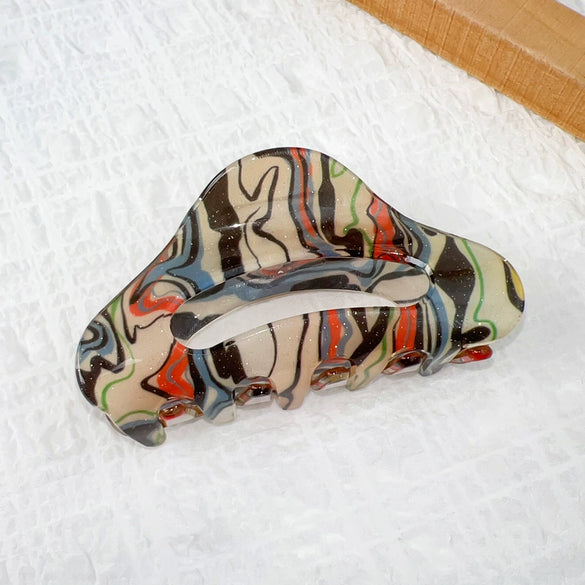 Wholesale Hair Accessories Acrylic Retro Geometric Handmade Hairclip For Women