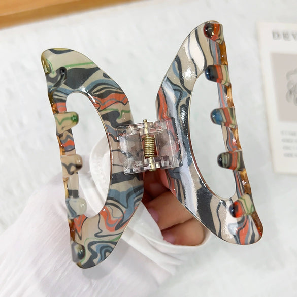 Wholesale Hair Accessories Acrylic Retro Geometric Handmade Hairclip For Women