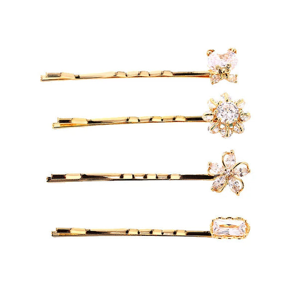 Wholesale Hair Accessories Alloy Bear Fivepointed Star Snowflake Rectangular Zircon Electroplated Jewelry For Women