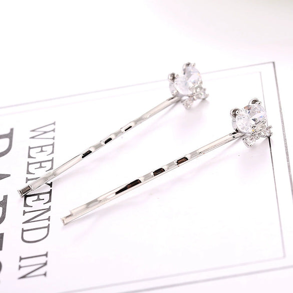 Wholesale Hair Accessories Alloy Bear Fivepointed Star Snowflake Rectangular Zircon Electroplated Jewelry For Women