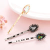 Wholesale Hair Accessories Alloy Water Drop Crystalinlaid Electroplated British Retro Geometric Hairpin For Women