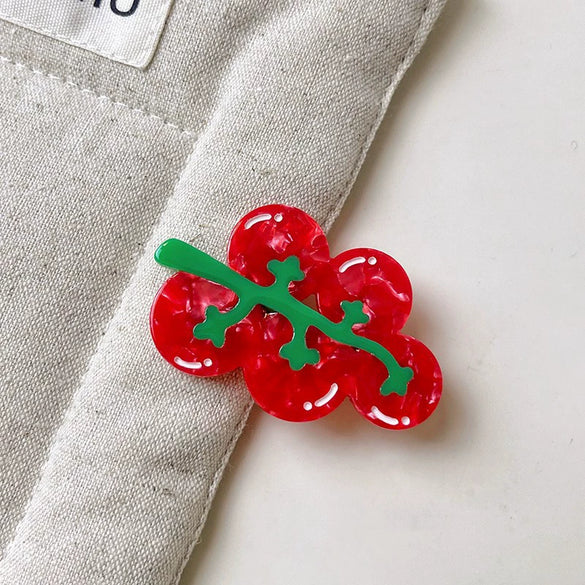 Wholesale Hair Accessories Cartoon Animal Fruit Vegetable Tulip Acetate Handmade Bangs Clip For Women