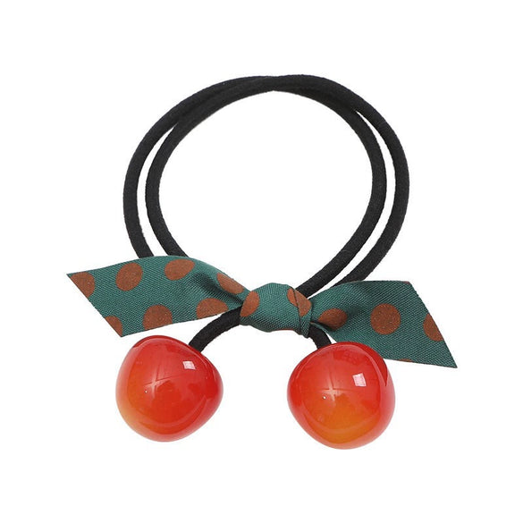 Wholesale Hair Accessories Hair Band Hair Rope For Female Mixed Material Handmade Cherry Style High Elasticity