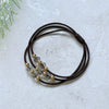 Wholesale Hair Accessories Mixed Materials Handmade Leather Jacket Head Rope For Women High Elastic Durable With Rhinestone And Beaded Design