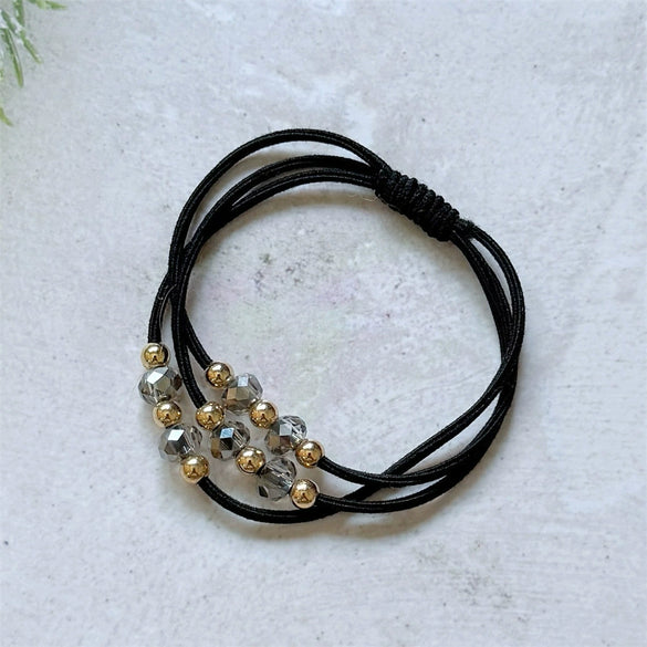 Wholesale Hair Accessories Mixed Materials Handmade Leather Jacket Head Rope For Women High Elastic Durable With Rhinestone And Beaded Design