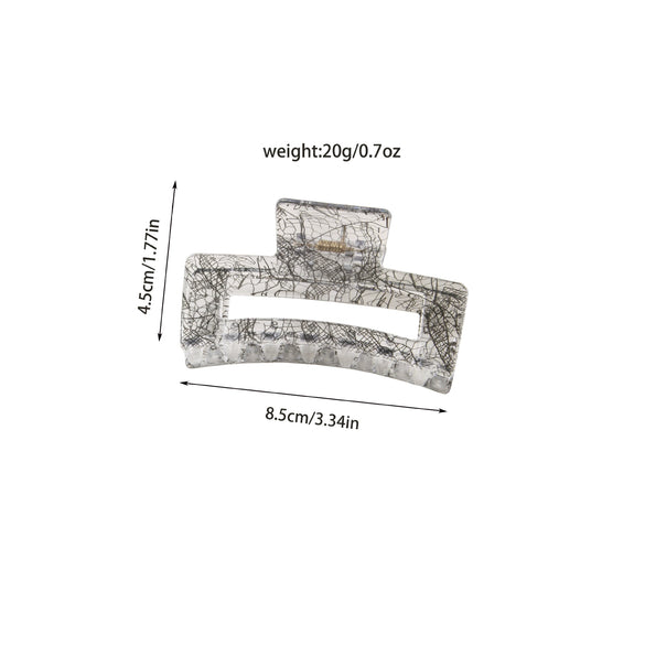 Wholesale Hair Accessories Plastic Resin Large Grasp Shark Clip With Lace Pattern And Printing For Women