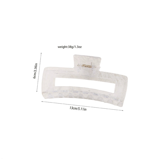 Wholesale Hair Accessories Plastic Resin Large Grasp Shark Clip With Lace Pattern And Printing For Women