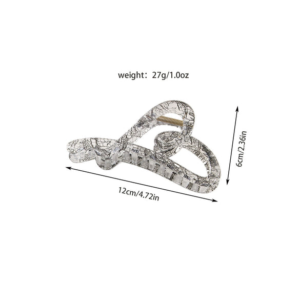 Wholesale Hair Accessories Plastic Resin Large Grasp Shark Clip With Lace Pattern And Printing For Women
