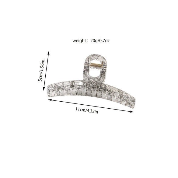 Wholesale Hair Accessories Plastic Resin Large Grasp Shark Clip With Lace Pattern And Printing For Women