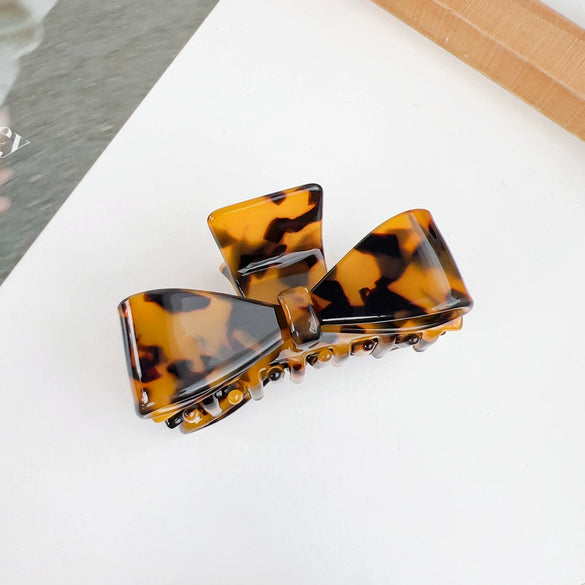 Wholesale Hair Accessories Plastic Resin Retro Handmade Grab Clip Bow Hairpin For Women