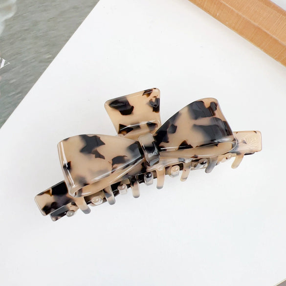 Wholesale Hair Accessories Plastic Resin Retro Handmade Grab Clip Bow Hairpin For Women