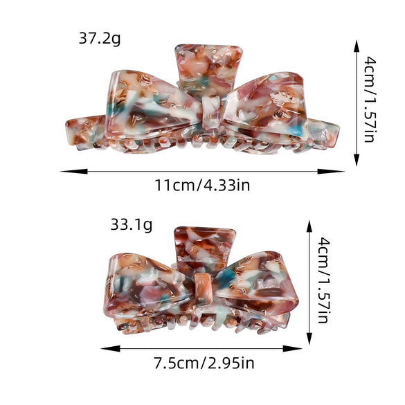 Wholesale Hair Accessories Plastic Resin Retro Handmade Grab Clip Bow Hairpin For Women