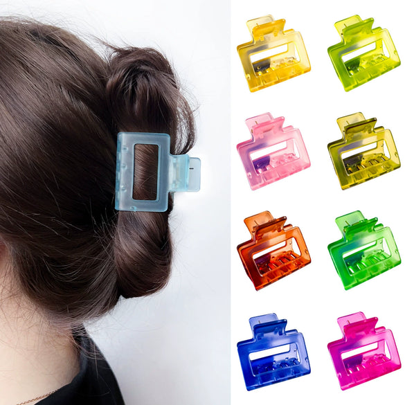 Wholesale Hair Accessories Ps Material Square Geometric Handmade Women's Candy Color Grab Clip Hairpin