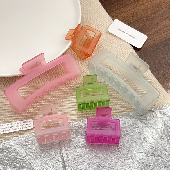 Wholesale Hair Accessories Ps Material Square Geometric Handmade Women's Candy Color Grab Clip Hairpin