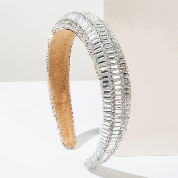 Wholesale Hair Accessories Rhinestone Retro Geometric Headband Set With Diamonds For Women