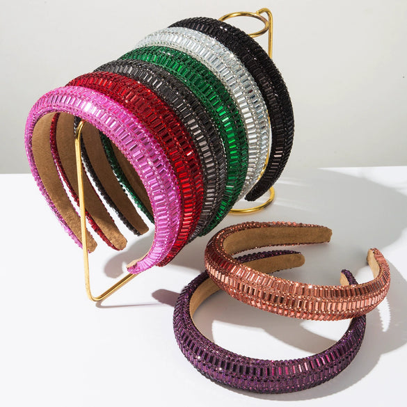 Wholesale Hair Accessories Rhinestone Retro Geometric Headband Set With Diamonds For Women