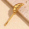 Wholesale Hair Accessories Stainless Steel 18K Gold Plated Horn Hairpin For Women Retro Niche Design