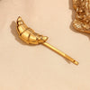 Wholesale Hair Accessories Stainless Steel 18K Gold Plated Horn Hairpin For Women Retro Niche Design