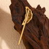 Wholesale Hair Accessories Stainless Steel 18K Gold Plated Horn Hairpin For Women Retro Niche Design
