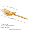 Wholesale Hair Accessories Stainless Steel 18K Gold Plated Horn Hairpin For Women Retro Niche Design