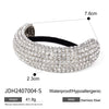Wholesale Hair Accessories Stainless Steel U Shaped With Full Diamond Electroplated Black Rubber Band Light Luxury Design