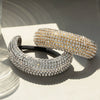 Wholesale Hair Accessories Stainless Steel U Shaped With Full Diamond Electroplated Black Rubber Band Light Luxury Design