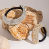 Wholesale Hair Accessories Stainless Steel U Shaped With Full Diamond Electroplated Black Rubber Band Light Luxury Design