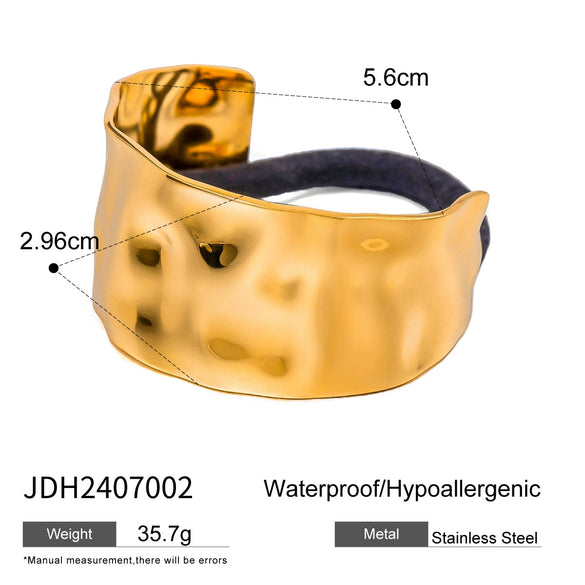 Wholesale Hair Accessories Stainless Steel U Shaped With Full Diamond Electroplated Black Rubber Band Light Luxury Design