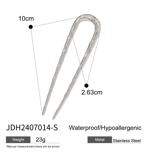 Wholesale Hair Accessories Stainless Steel Ushaped Geometric Electroplated Hairpin