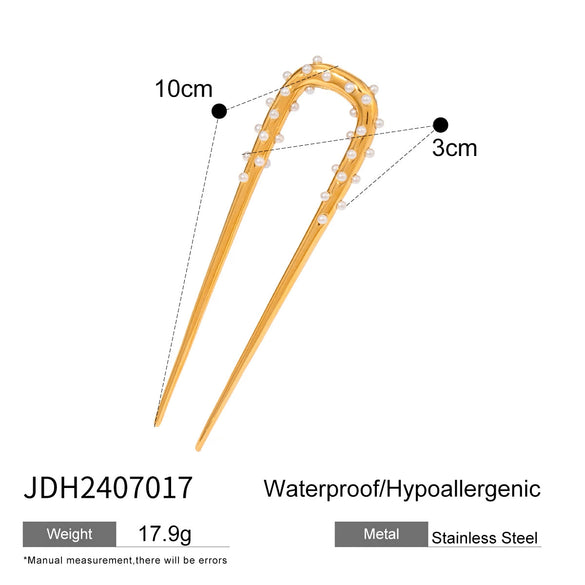 Wholesale Hair Accessories Stainless Steel Ushaped Geometric Electroplated Hairpin