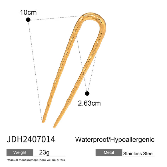 Wholesale Hair Accessories Stainless Steel Ushaped Geometric Electroplated Hairpin