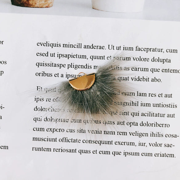 Wholesale Hair Accessories With Hanging Mink Fur Ball Pendant Plush Ball