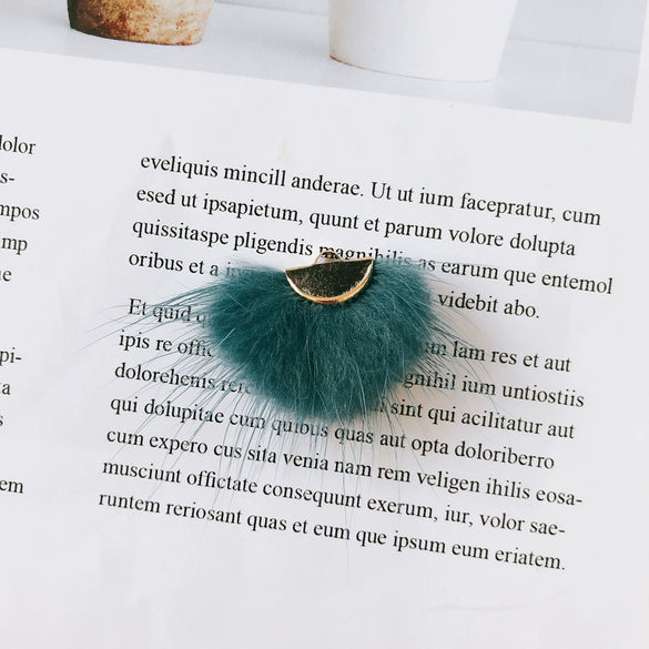 Wholesale Hair Accessories With Hanging Mink Fur Ball Pendant Plush Ball
