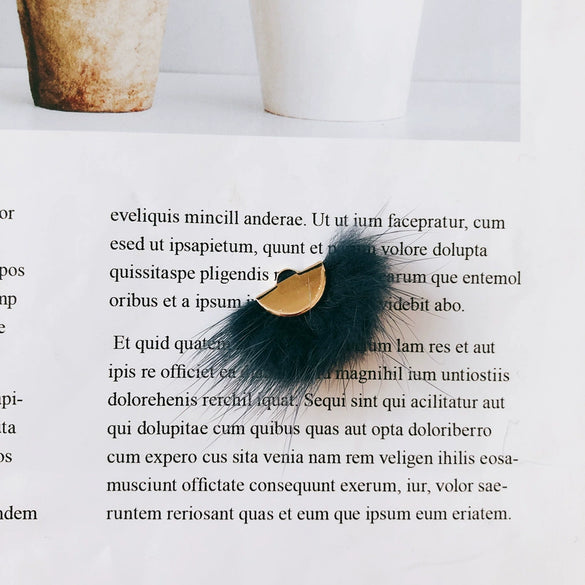 Wholesale Hair Accessories With Hanging Mink Fur Ball Pendant Plush Ball