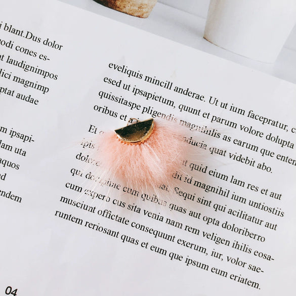 Wholesale Hair Accessories With Hanging Mink Fur Ball Pendant Plush Ball
