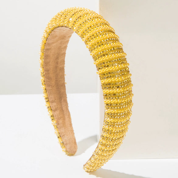 Wholesale Hair Accessories Women's Retro Rhinestone Pearlinlaid Headband