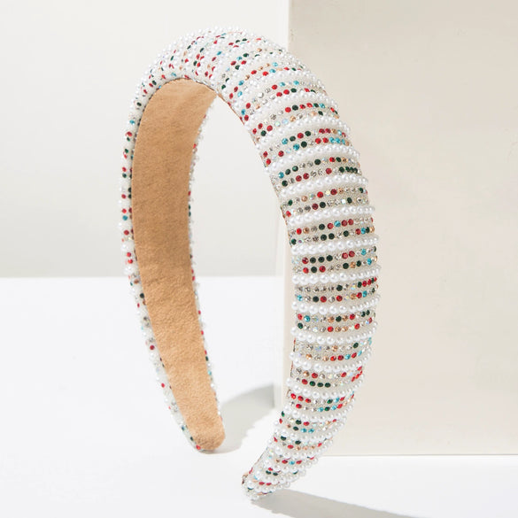 Wholesale Hair Accessories Women's Retro Rhinestone Pearlinlaid Headband