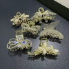Wholesale Hair Accessories Zinc Alloy Elegant Half Grab Clip With Diamond Inlay For Women