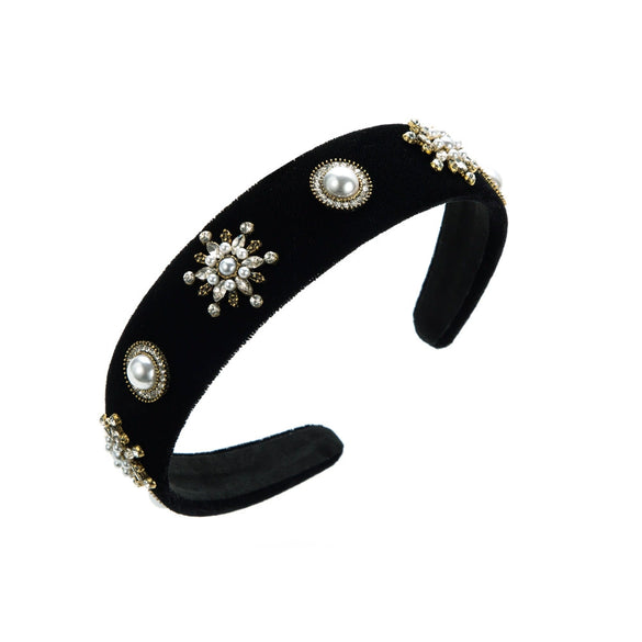 Wholesale Hair Band Alloy Rhinestone Pearl Retro Elegant Women's Hair Accessories