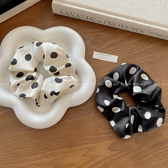 Wholesale Hair Band Satin Polka Dot High Elastic Handmade For Women