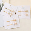Wholesale Hair Clip With Imitation Pearls And Snowflake Design Electroplated For Women