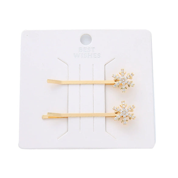 Wholesale Hair Clip With Imitation Pearls And Snowflake Design Electroplated For Women