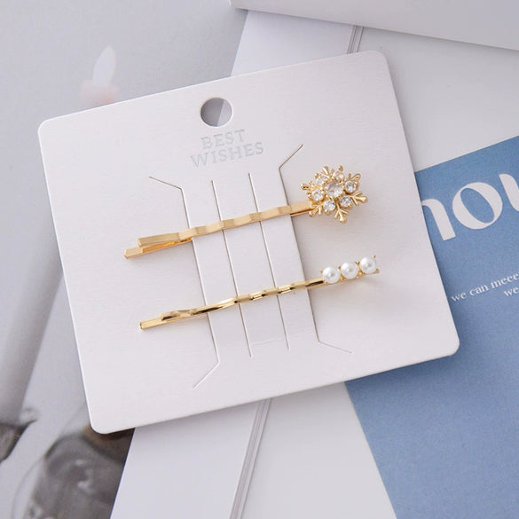 Wholesale Hair Clip With Imitation Pearls And Snowflake Design Electroplated For Women