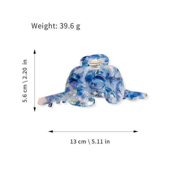 Wholesale Hair Clips Acetic Acid Sweet Plant Flowers Printing Style Twin Flower Ginkgo Leaf Design
