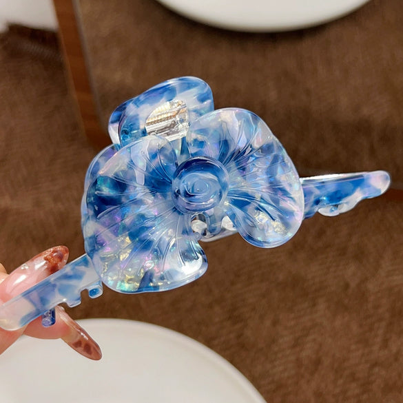 Wholesale Hair Clips Acetic Acid Sweet Plant Flowers Printing Style Twin Flower Ginkgo Leaf Design