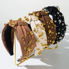 Wholesale Hair Hoop Alloy Retro Geometric Style With Gold Beads And Diamonds Set With Pearls For Women