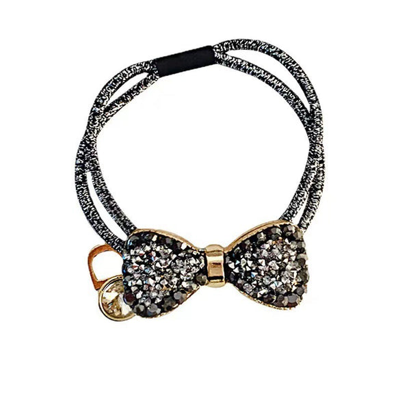 Wholesale Hair Ring And Hair Rope Alloy Rhinestones Retro Bow Handmade