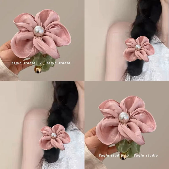 Wholesale Hair Ring Fabric Handmade Plants Flowers Style For Women