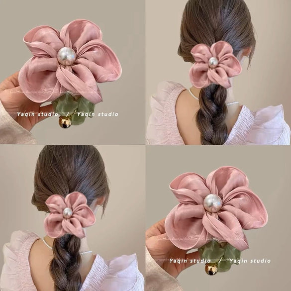 Wholesale Hair Ring Fabric Handmade Plants Flowers Style For Women